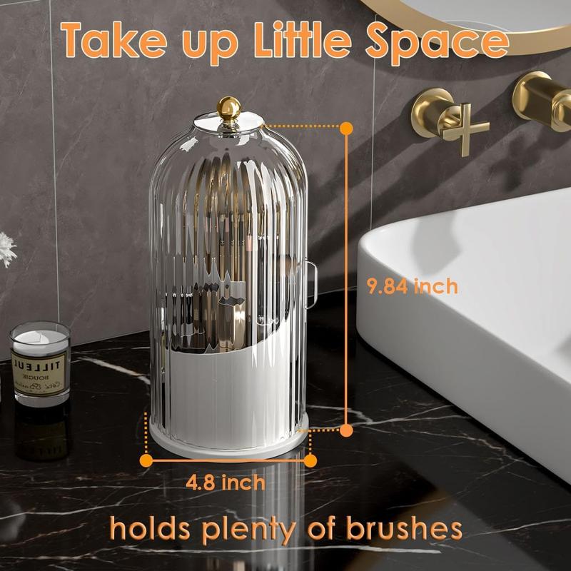 Compact 4.8 inch wide Clarity Dome Organizer beside a bathroom sink